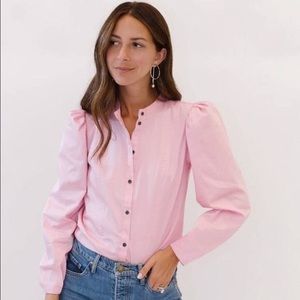 Something Navy pink button down top